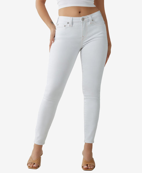 Womens Jennie Mid Rise Big T Super Skinny Jeans